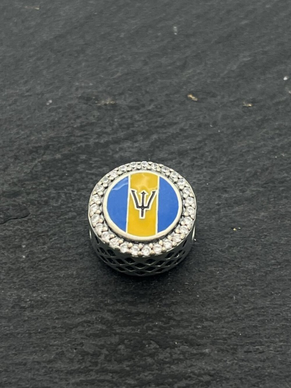 Pandora Barbados Flag Exclusive Charm Sterling Silver Bead Charm Jewelry